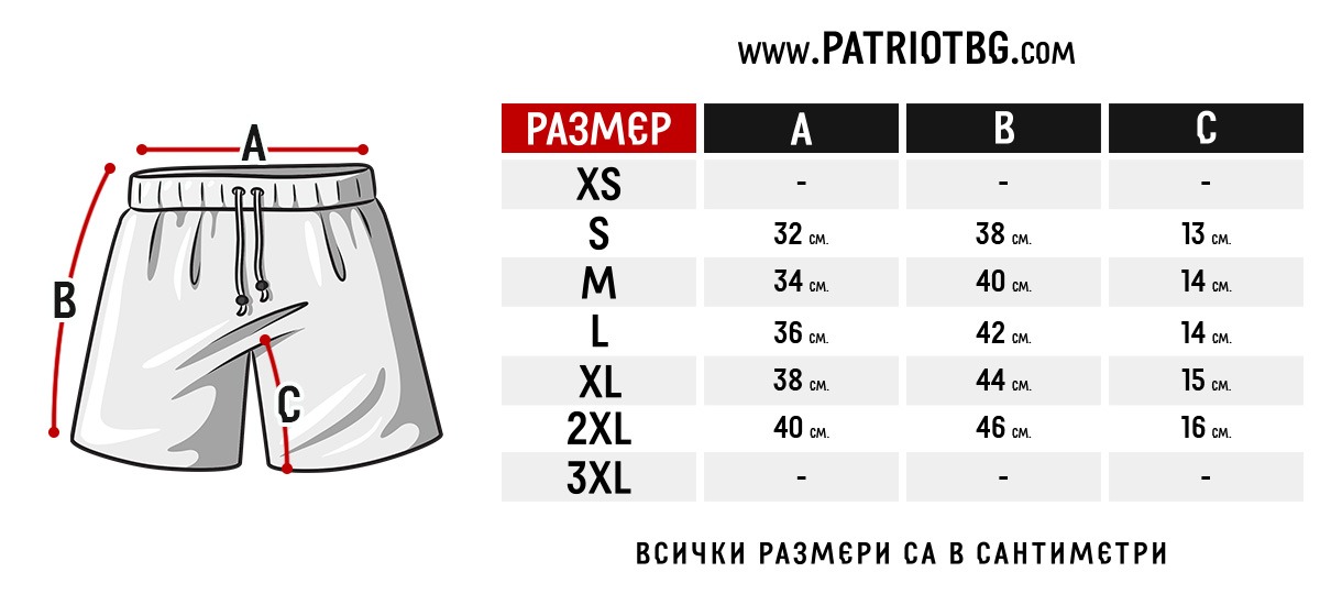 Шорти размери