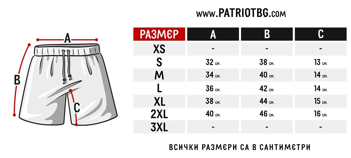 Шорти размери
